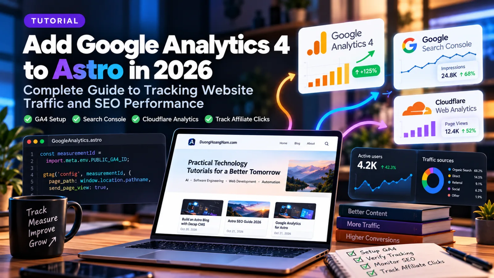 How to Add Google Analytics to Astro (2026): GA4, Search Console & Traffic Tracking